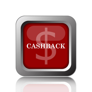 Cashback 图标。白色背景上的互联网按钮