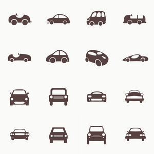 汽车图标设置不同的向量汽车窗体