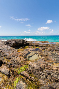 昆士兰的摩顿岛上的岩石水池