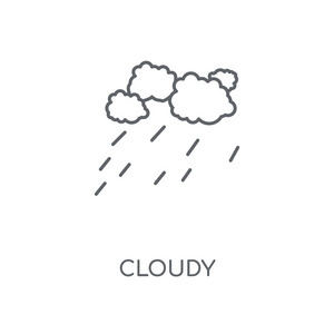 多云概念笔画符号设计.