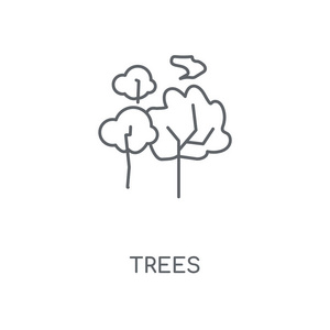 树线性图标。树概念笔画符号设计。薄的图形元素向量例证, 在白色背景上的轮廓样式, eps 10