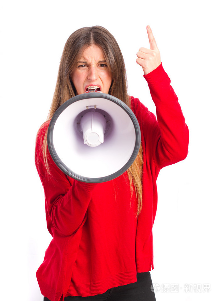 年轻酷女孩大喊