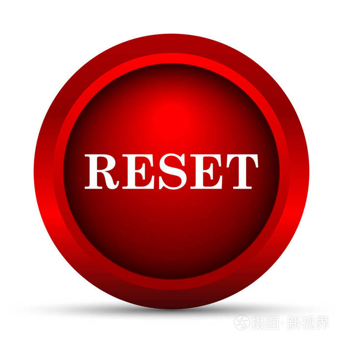 重置图标白色背景上的互联网按钮