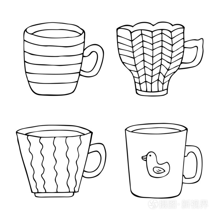 杯手绘制的组插画-正版商用图片092214-摄图新视界