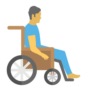 坐在轮椅上的伤残人士可供病人使用