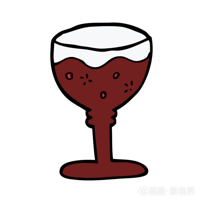 红葡萄酒动画片涂鸦玻璃