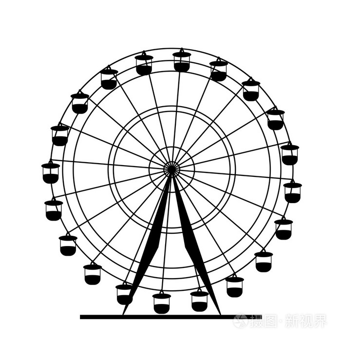 插画 剪影atraktsion 多彩摩天轮.矢量 illustratio.eps