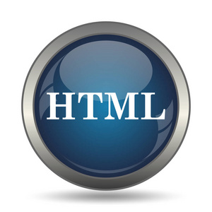 Html 图标。白色背景上的互联网按钮