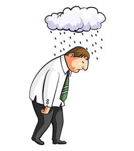 受挫时员工卡通插图照片