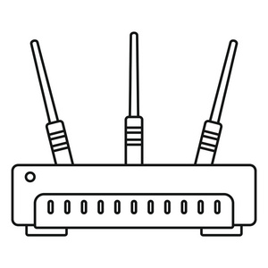 Wifi 路由器图标，大纲样式