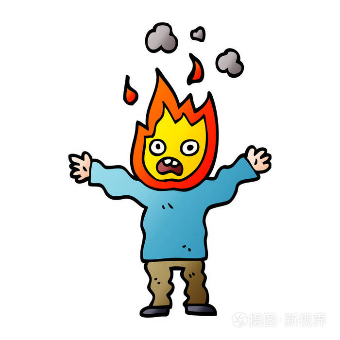 头着火的动画片涂鸦人