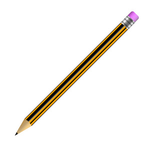 铅笔简单与橡皮筋隔离背景矢量插图