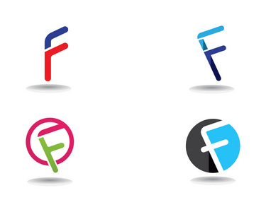 F 徽标业务符号矢量模板字母