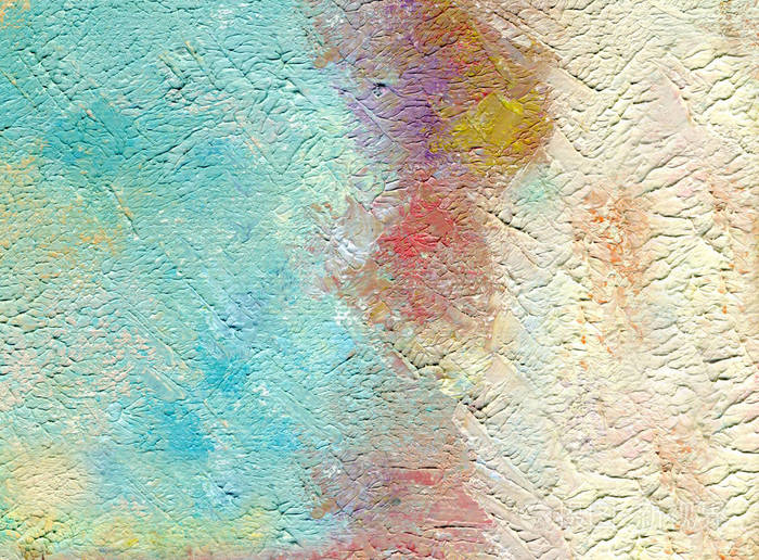 油画在帆布上abctract明亮的背景与有趣的浮雕纹理油画颜料