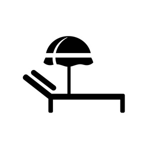 躺椅和太阳图标。时尚的甲板椅子和太阳标志概念的白色背景从夏季收藏。适用于 web 应用移动应用和打印媒体