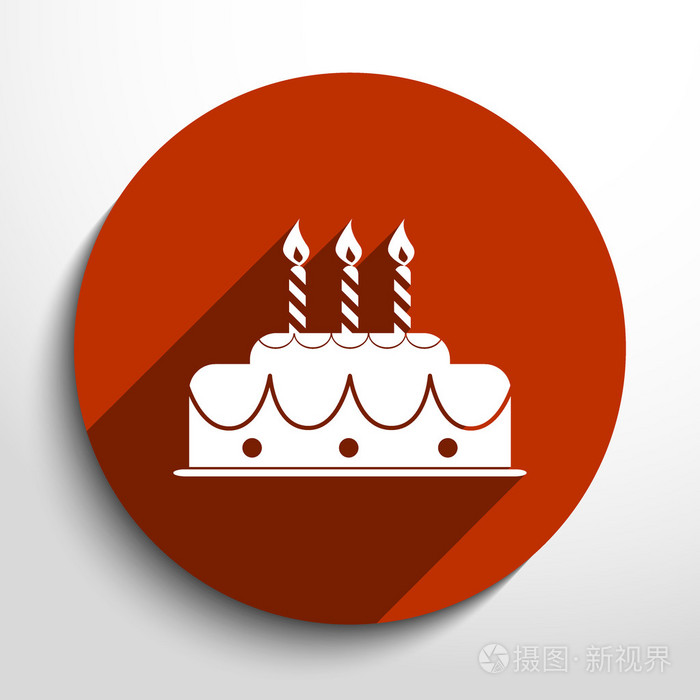 矢量生日蛋糕web图标
