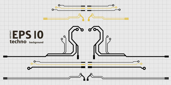 向量平面电路板例证
