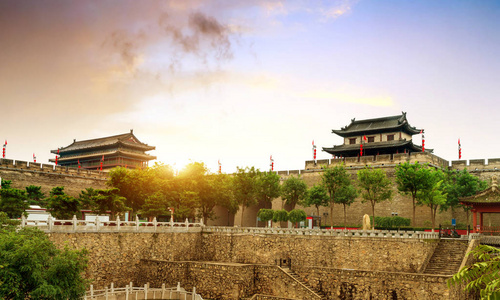中国西安古城墙, 黄昏景观