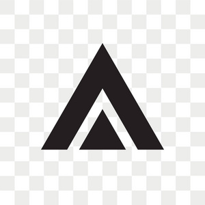 三角形矢量图标在透明背景下隔离, 三角形徽标概念照片