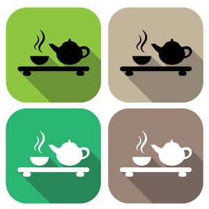 矢量图标。茶仪式的标志。在一个平面设计的徽章。对于 web 概念和移动设备