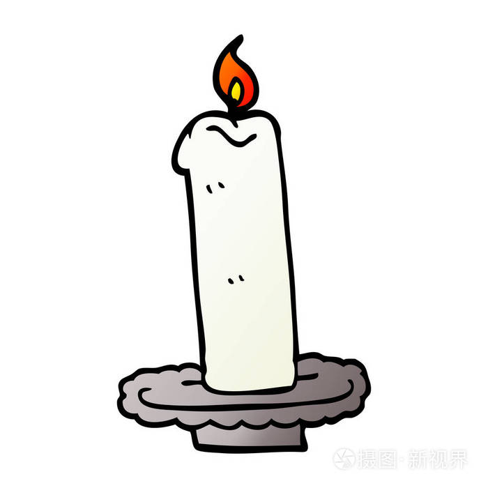 动画片涂鸦燃烧蜡烛
