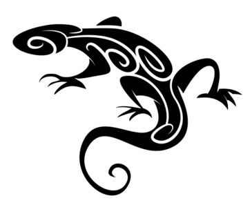 黑色的剪影 蜥蜴部落纹身