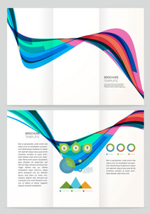 抽象的波矢量的小册子模板