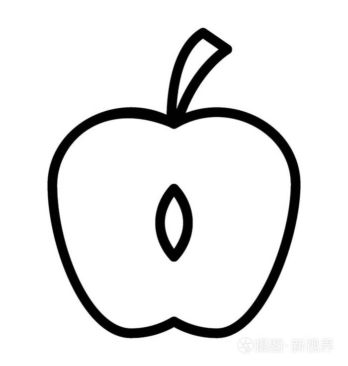 半苹果图标设计插画-正版商用图片093apf-摄图新视界