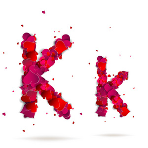 红色情人节磁铁字母 k 由心.爱字母表照片