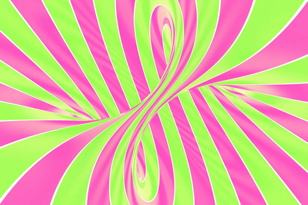 圣诞喜庆的粉红色和绿色螺旋隧道.条纹扭曲棒糖光学错觉.抽象背景照片