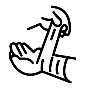 手上的包扎绷带插画