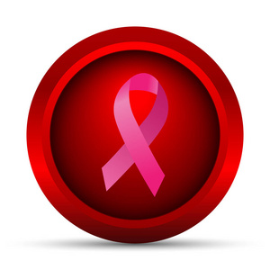 乳癌丝带图标。白色背景上的互联网按钮