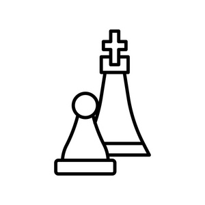 白色背景下的象棋图标矢量符号与符号分离