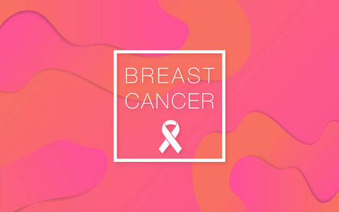 乳腺癌意识月矢量图粉红色梯度背景