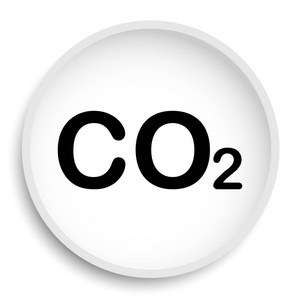 Co2 图标。Co2 网站按钮白色背景