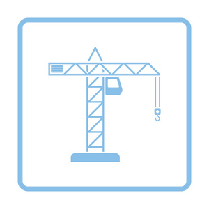 起重机的图标。蓝色的框架设计。矢量图