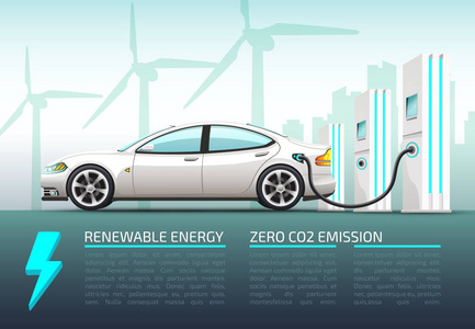 电动汽车的现实矢量图解