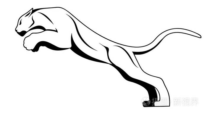 一只豹的黑白图像插画-正版商用图片093r5c-摄图新视界