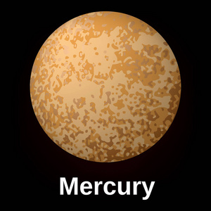 水星行星图标, 现实主义风格