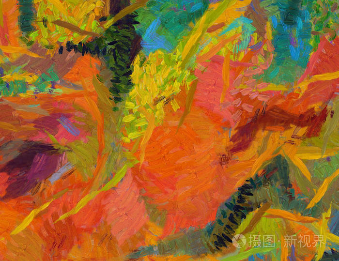 软漆笔触.明亮的粉彩色彩.抽象绘画背景.手绘艺术图案