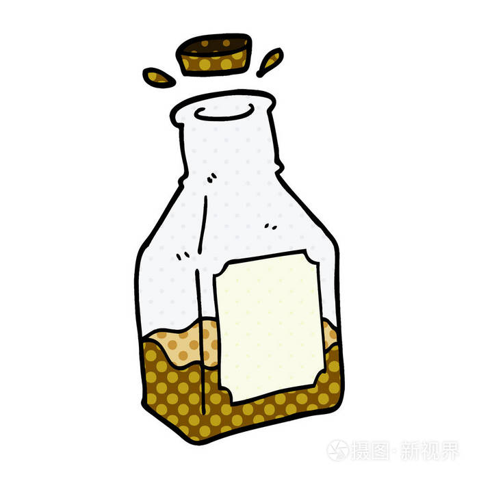 在卧螺离心机的动画片涂鸦饮料