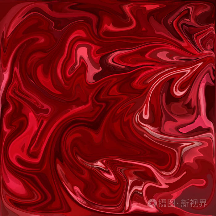 红色数字丙烯酸色漩涡或类似大理石扭转纹理背景