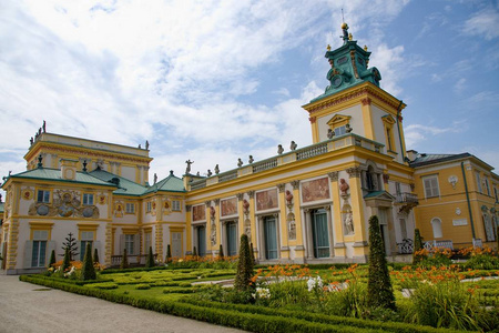 Wilanw 城堡或 Wilanowski 宫殿在华沙在波兰, 欧洲
