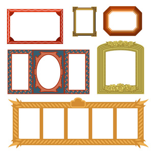 图片框博物馆内饰展览装饰矢量照片艺术画廊古董装饰墙