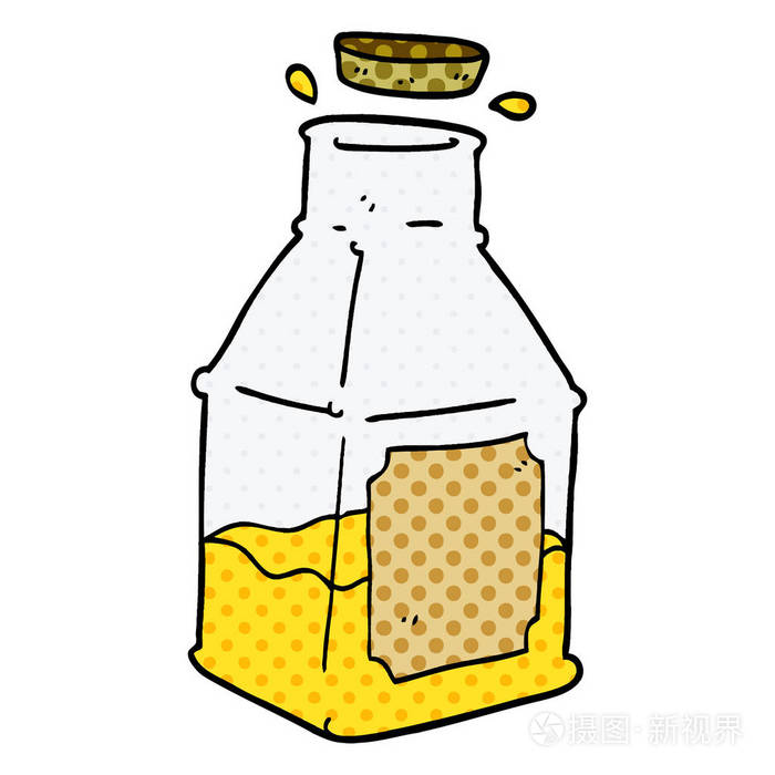 在卧螺离心机的动画片涂鸦饮料