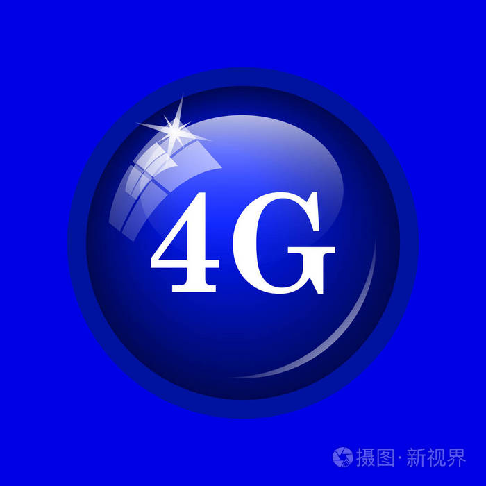 4g图标蓝色背景上的互联网按钮