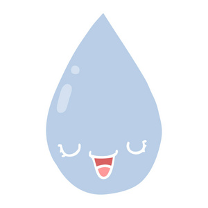 扁平色风格卡通雨滴照片