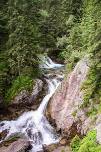 全景从绿色 beskid 山, 高 tatra, 与湖和瀑布