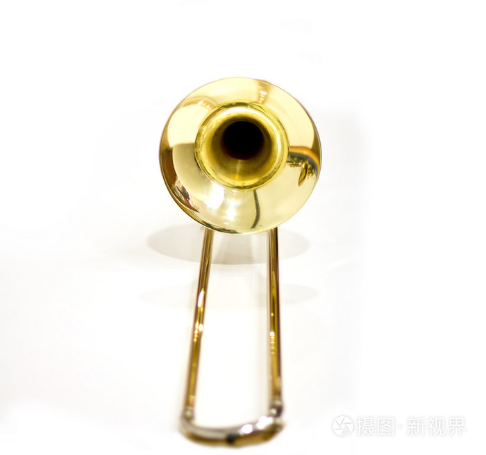 在幕后的金喇叭乐器长号管乐器演出前
