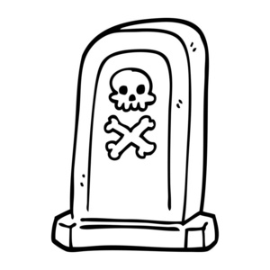 线画卡通诡异的维多利亚坟墓图片